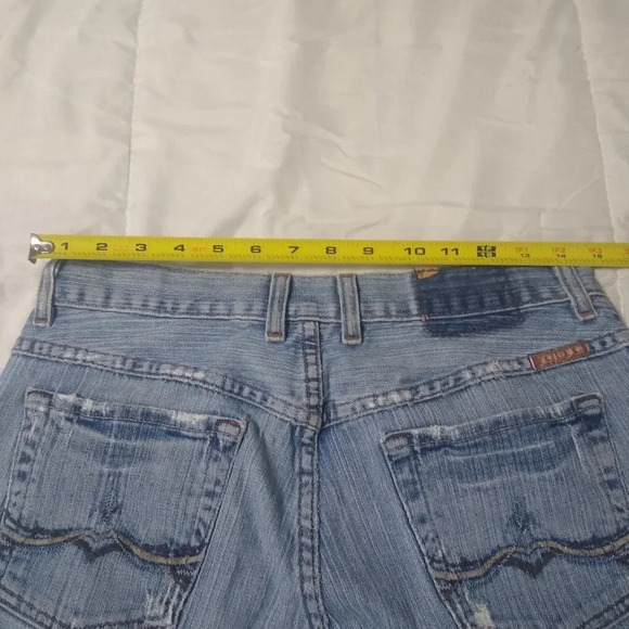 LUCKY BRAND BUTTON FLY BLUE RIDER CROP DENIM JEANS 6/28 - Picture 5 of 10